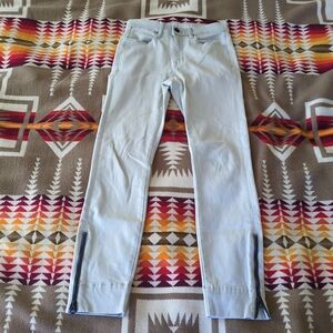 AYR Light Gray Ankle Jeans with Zipper Detail